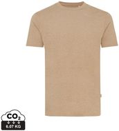 Iqoniq Manuel värjäämätön t-paita kierrätetystä puuvillasta, ruskea liikelahja logopainatuksella
