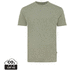 Iqoniq Manuel värjäämätön t-paita kierrätetystä puuvillasta, vihreä liikelahja logopainatuksella