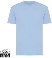 Iqoniq Sierra kevyt T-paita kierrätyspuuvillasta, sininen-taivas liikelahja logopainatuksella