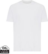 Iqoniq Sierra kevyt T-paita kierrätyspuuvillasta, valkoinen liikelahja logopainatuksella