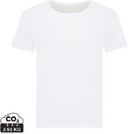 Iqoniq Yala naisten T-paita kierrätyspuuvillasta, valkoinen liikelahja logopainatuksella
