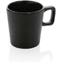 Keraaminen moderni kahvimuki, musta liikelahja logopainatuksella
