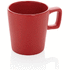 Keraaminen moderni kahvimuki, punainen liikelahja logopainatuksella