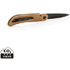 Nemus ylellinen puinen veitsi lukolla, ruskea liikelahja logopainatuksella