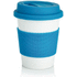 PLA -kahvimuki, valkoinen, sininen liikelahja logopainatuksella