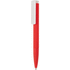 Pehmeäntuntuinen X7-kynä, valkoinen, punainen liikelahja logopainatuksella