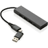 Terra RCS alumiininen USB-hub 3 portilla, harmaa liikelahja logopainatuksella