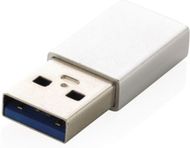 USB A / USB C adapterisetti, hopea liikelahja logopainatuksella
