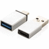 USB A ja USB C adapterisetti liikelahja logopainatuksella