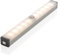 USB-uudelleenladattava liiketunnistin LED-valolla medium, hopea liikelahja logopainatuksella