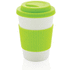 Uudelleenkäytettävä kahvikuppi 270 ml, vihreä liikelahja logopainatuksella