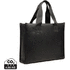 VINGA Bermond RCS kierrätetty PU tote-laukku, musta liikelahja logopainatuksella