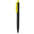 X3 musta Smooth Touch kynä, keltainen, musta liikelahja logopainatuksella