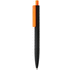 X3 musta Smooth Touch kynä, musta, oranssi liikelahja logopainatuksella