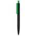 X3 musta Smooth Touch kynä, musta, vihreä liikelahja logopainatuksella