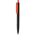 X3 musta Smooth Touch kynä, musta, punainen liikelahja logopainatuksella