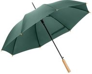 APOLO. rPET-sateenvarjo, tummanvihreä liikelahja logopainatuksella