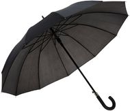GUIL. 12-piikkinen sateenvarjo, musta liikelahja logopainatuksella