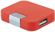 JANNES. USB-hub 2'0, punainen liikelahja logopainatuksella