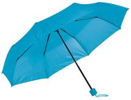 MARIA. Kokoontaittuva sateenvarjo, vaaleansininen liikelahja logopainatuksella