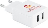 REDI. USB-adapteri, valkoinen liikelahja logopainatuksella