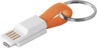 RIEMANN. 2 in 1-USB-kaapeli, oranssi liikelahja logopainatuksella