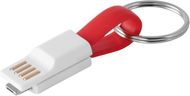 RIEMANN. 2 in 1-USB-kaapeli, punainen liikelahja logopainatuksella