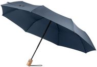 RIVER. rPET kokoontaittuva sateenvarjo, sininen liikelahja logopainatuksella