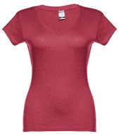 THC ATHENS WOMEN WH. Naisten t-paita, punainen-täplikäs liikelahja logopainatuksella