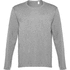 THC BUCHAREST WH. Miesten pitkähihainen paita, vaaleanharmaa-kanerva liikelahja logopainatuksella