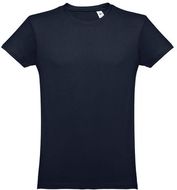 THC LUANDA 3XL. Miesten t-paita, tummansininen liikelahja logopainatuksella