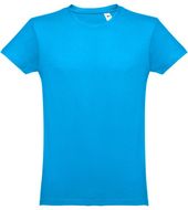 THC LUANDA. Miesten t-paita, aqua-blue liikelahja logopainatuksella
