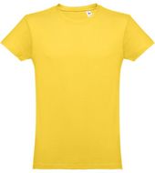 THC LUANDA. Miesten t-paita, keltainen liikelahja logopainatuksella