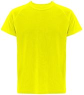THC MOVE. Aikuisten T-paita, neon-keltainen liikelahja logopainatuksella