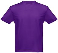 THC NICOSIA. Miesten urheilu-t-paita, violetti liikelahja logopainatuksella