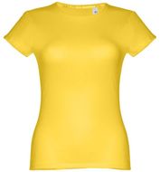 THC SOFIA. Naisten t-paita, keltainen liikelahja logopainatuksella