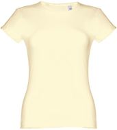THC SOFIA. Naisten t-paita, pastelli-keltainen liikelahja logopainatuksella