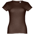 THC SOFIA. Naisten t-paita, tummanruskea liikelahja logopainatuksella