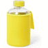 juomapullo, keltainen liikelahja logopainatuksella