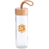 juomapullo, läpinäkyvä, bambu liikelahja logopainatuksella