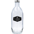 pullo, hopea, läpinäkyvä liikelahja logopainatuksella