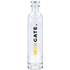 pullo, läpinäkyvä, hopea liikelahja logopainatuksella