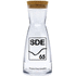 pullo, läpinäkyvä, musta liikelahja logopainatuksella