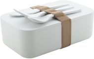 Aamiaiskotelo Planche PLA lunch box, valkoinen liikelahja logopainatuksella