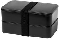 Aamiaiskotelo Vilma lunch box, musta liikelahja logopainatuksella