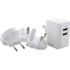 Adapteri Duban travel USB wall charger, valkoinen liikelahja logopainatuksella