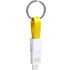 Adapteri Hedul keyring USB charger cable, valkoinen, keltainen liikelahja logopainatuksella