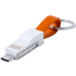 Adapteri Hedul keyring USB charger cable, valkoinen, oranssi lisäkuva 1