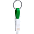 Adapteri Hedul keyring USB charger cable, valkoinen, vihreä liikelahja logopainatuksella