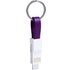 Adapteri Hedul keyring USB charger cable, valkoinen, violetti liikelahja logopainatuksella